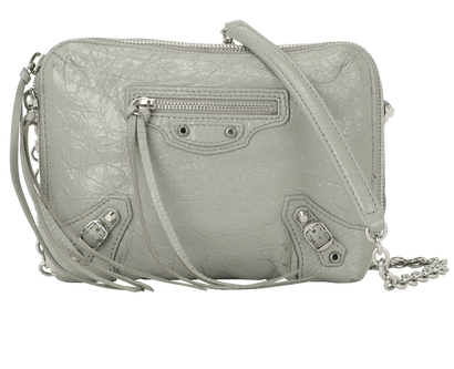 Mini City Crossbody, &pound;250, Handbags, Grey, Leather, Front view
